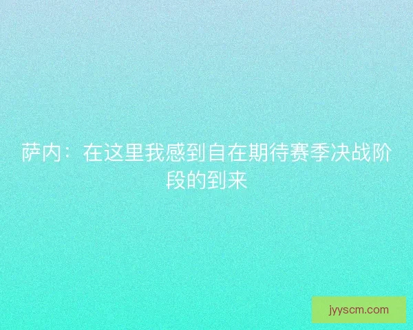 萨内：在这里我感到自在期待赛季决战阶段的到来