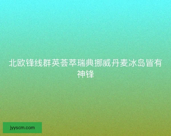 北欧锋线群英荟萃瑞典挪威丹麦冰岛皆有神锋