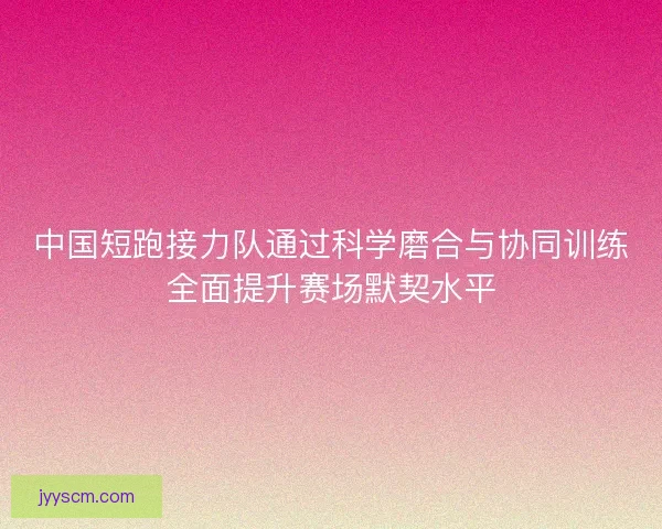 中国短跑接力队通过科学磨合与协同训练全面提升赛场默契水平